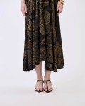 SIXDO G-Black Wide Neck Woven Flared Dress